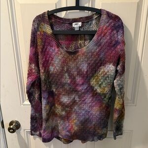 Colorful Tie Dye Knit Sweater Old Navy Size L SMOKE FREE HOME